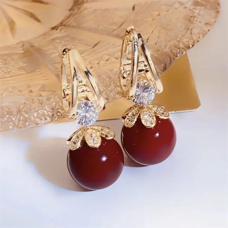 💎✨ARETES ELEGANTES CON BAÑO DE ORO Y PIEDRAS PRECIOSAS💎✨