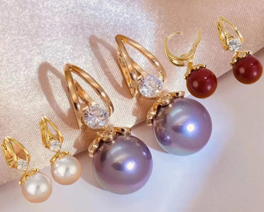 💎✨ARETES ELEGANTES CON BAÑO DE ORO Y PIEDRAS PRECIOSAS💎✨