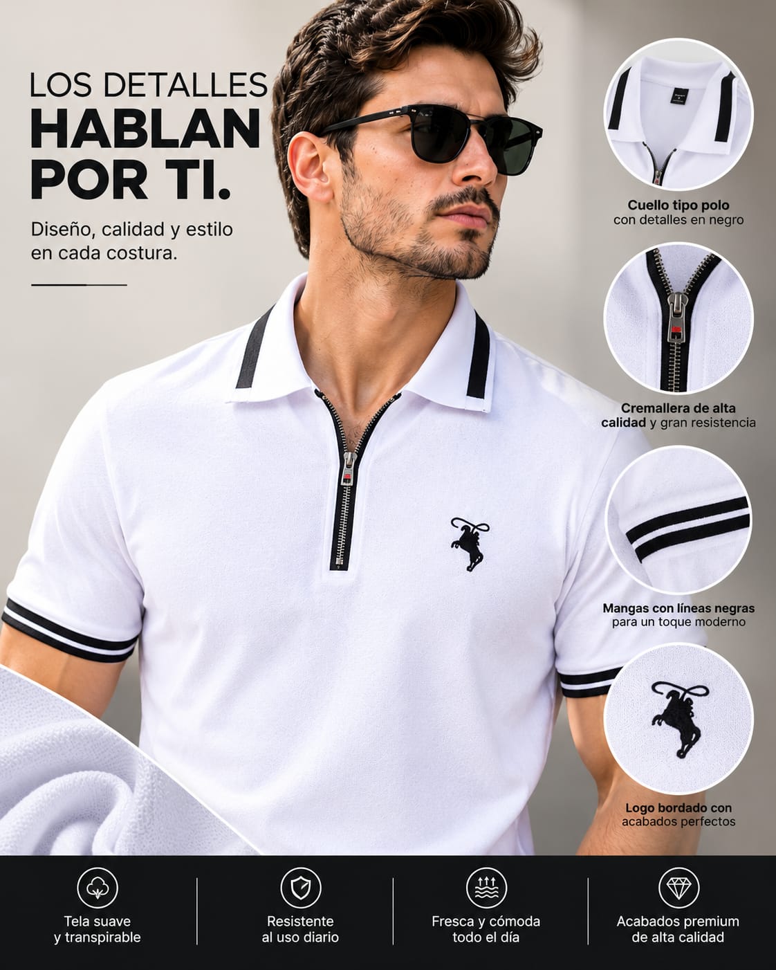 👔POLO PREMIUM CON CREMALLERA ELEGANCIA ESTILO SIN ESFUERZO👔