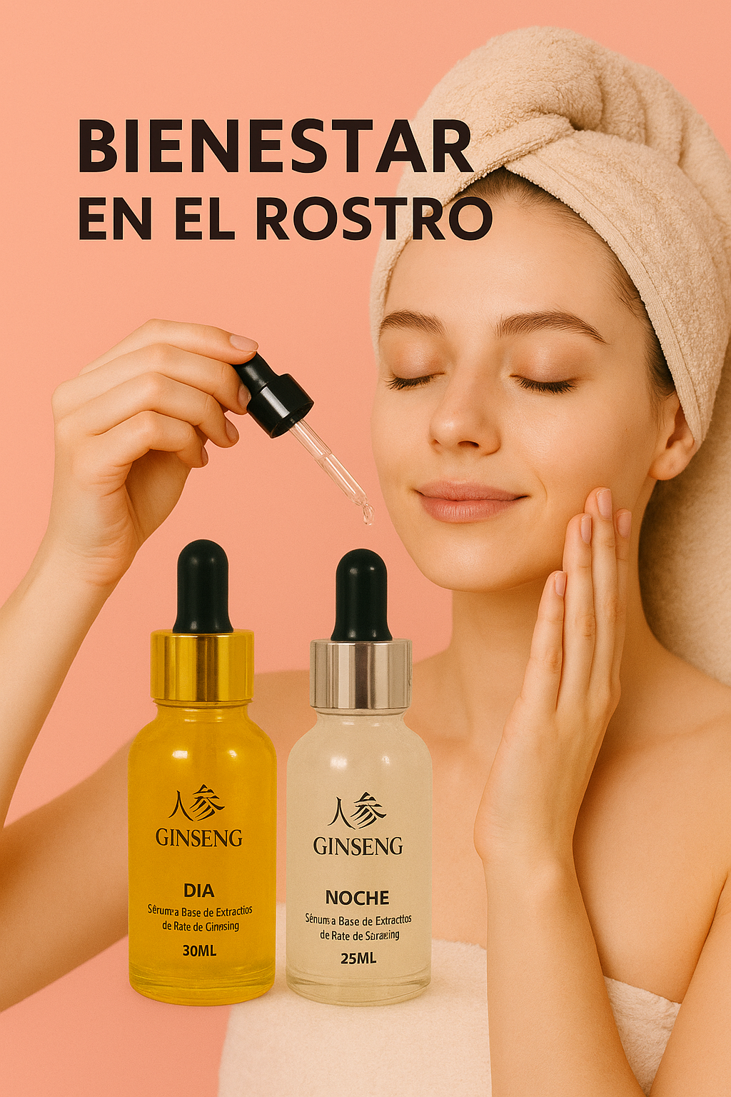 💫💧Sérum Facial Ginseng 24K Día y Noche💫💧🌟
