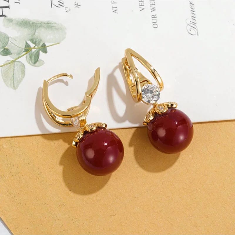 💎✨ARETES ELEGANTES CON BAÑO DE ORO Y PIEDRAS PRECIOSAS💎✨