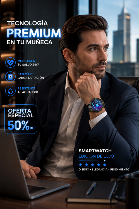 ⌚🔥smartwatch edicion de lujo diseño elegancia rendimiento 🖤✨