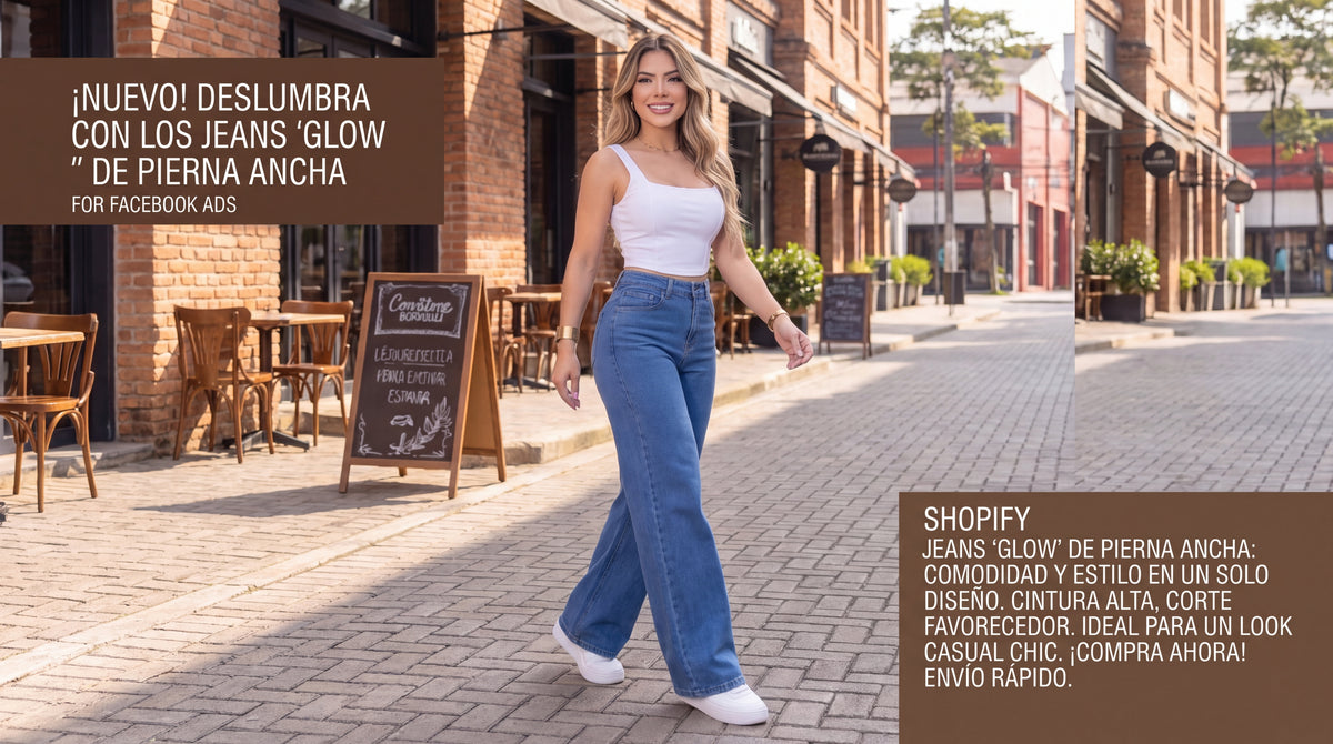 👖 Jeans de Tiro Alto y Pierna Ancha – Elegancia y Comodidad