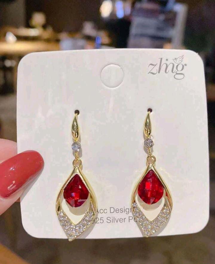 💎Aretes Aurora de Cristal💎en oro lamindo 💎