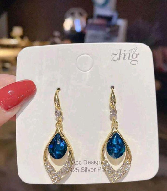 💎Aretes Aurora de Cristal💎en oro lamindo 💎