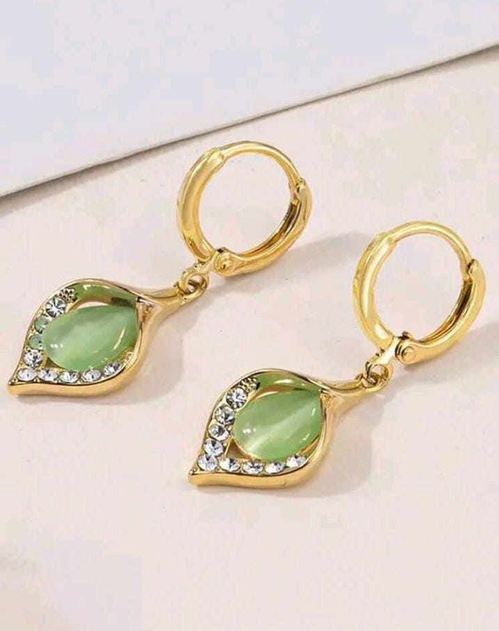 💎Aretes Aurora de Cristal💎en oro lamindo 💎