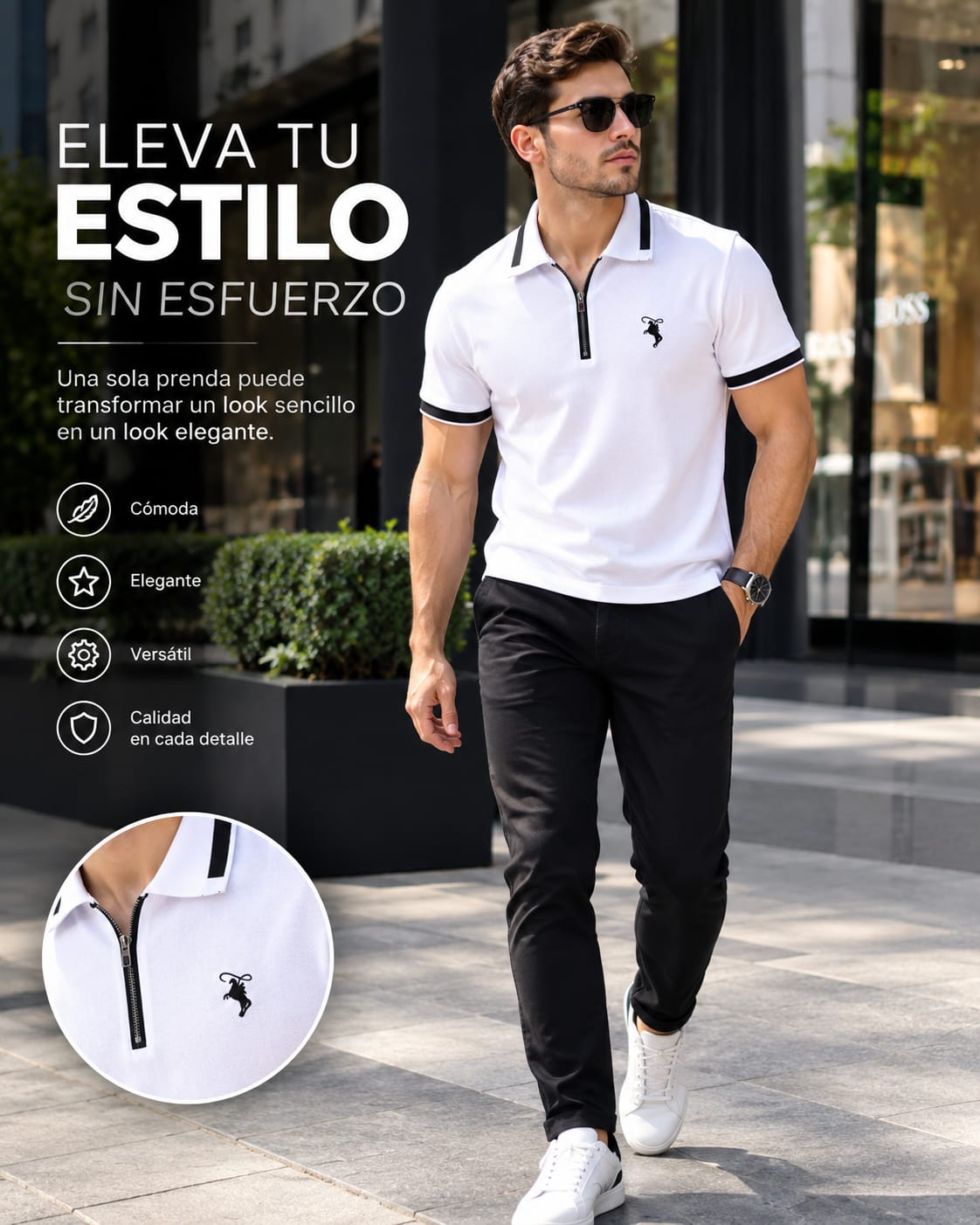 👔POLO PREMIUM CON CREMALLERA ELEGANCIA ESTILO SIN ESFUERZO👔