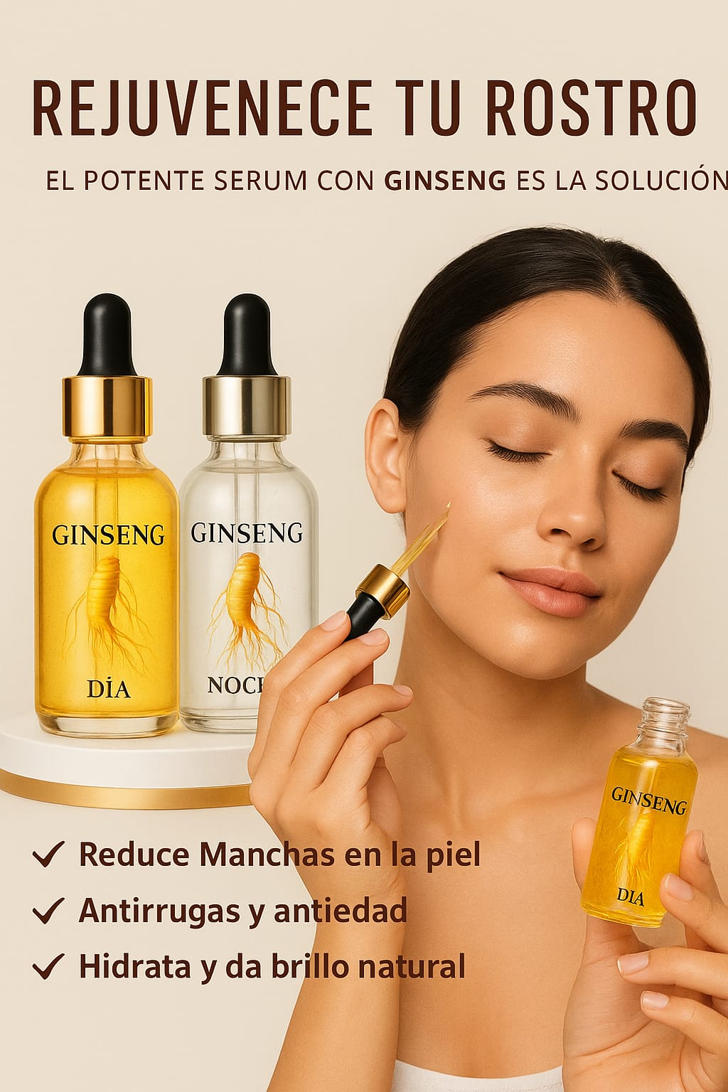 💫💧Sérum Facial Ginseng 24K Día y Noche💫💧🌟